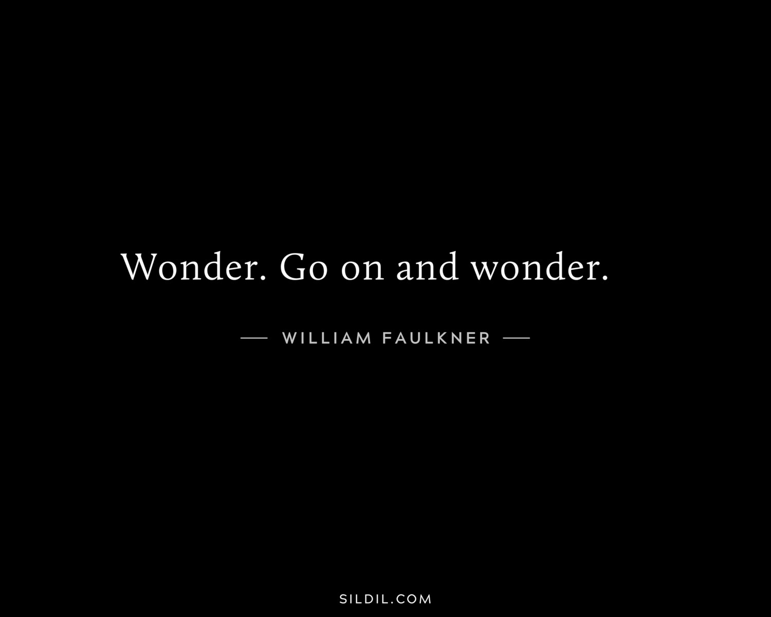 Wonder. Go on and wonder.