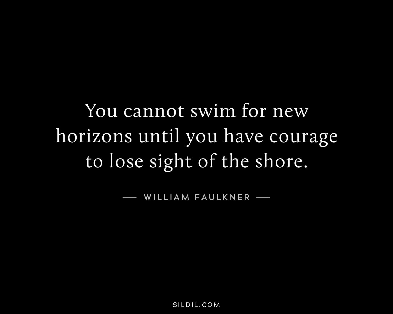 You cannot swim for new horizons until you have courage to lose sight of the shore.