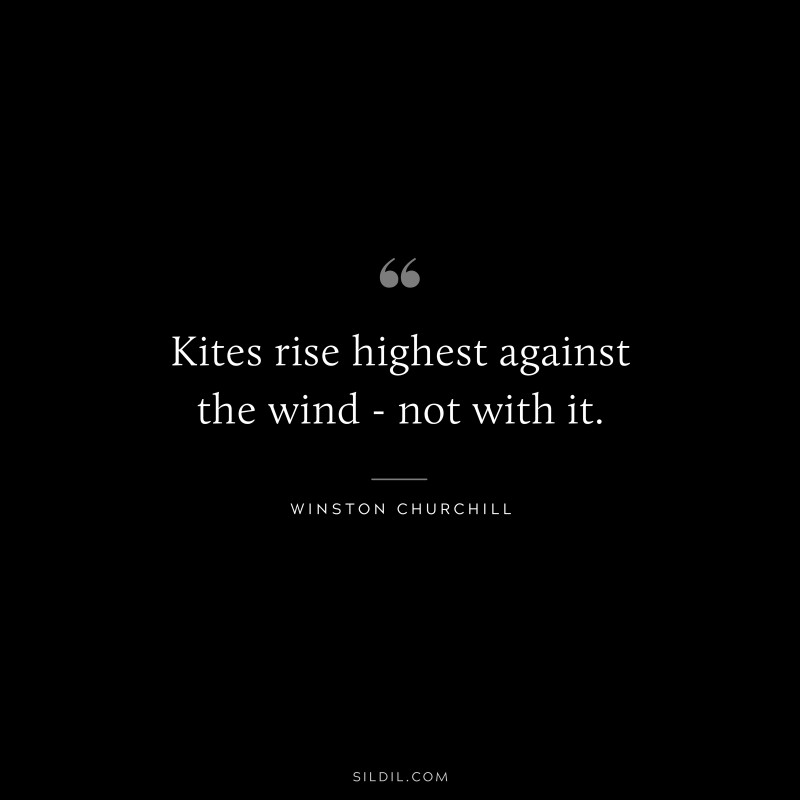 Kites rise highest against the wind - not with it. ― Winston Churchill