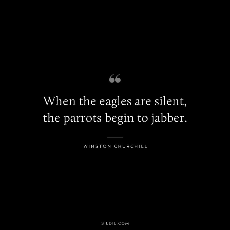 When the eagles are silent, the parrots begin to jabber. ― Winston Churchill