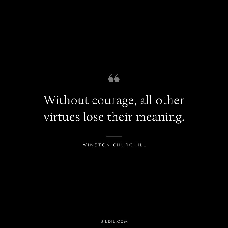 Without courage, all other virtues lose their meaning. ― Winston Churchill