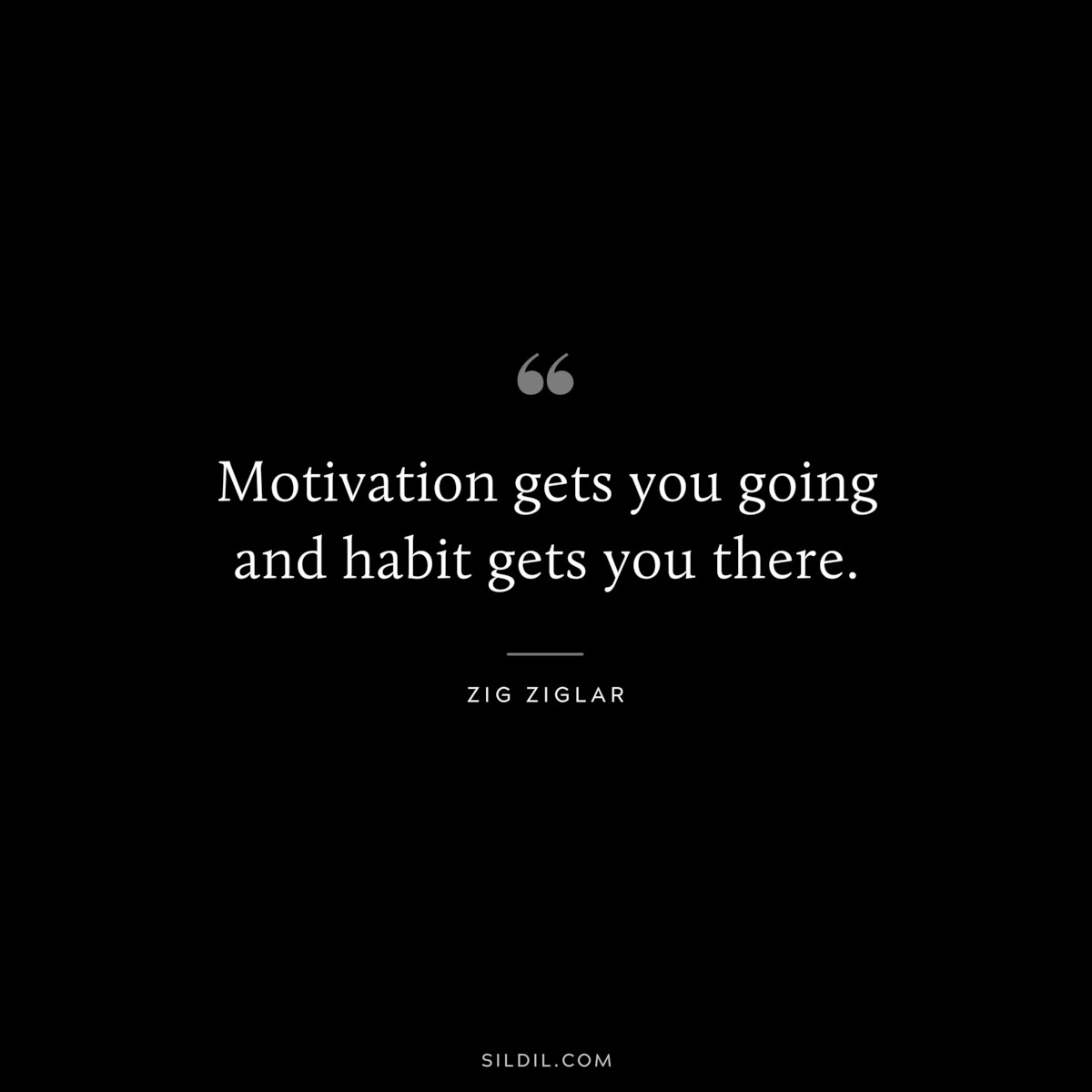 Motivation gets you going and habit gets you there. ― Zig Ziglar