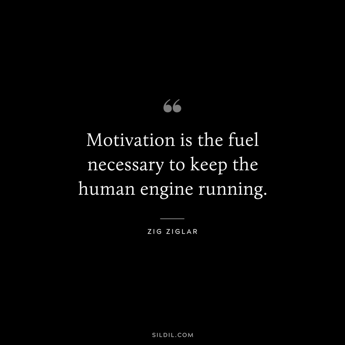 Motivation is the fuel necessary to keep the human engine running. ― Zig Ziglar
