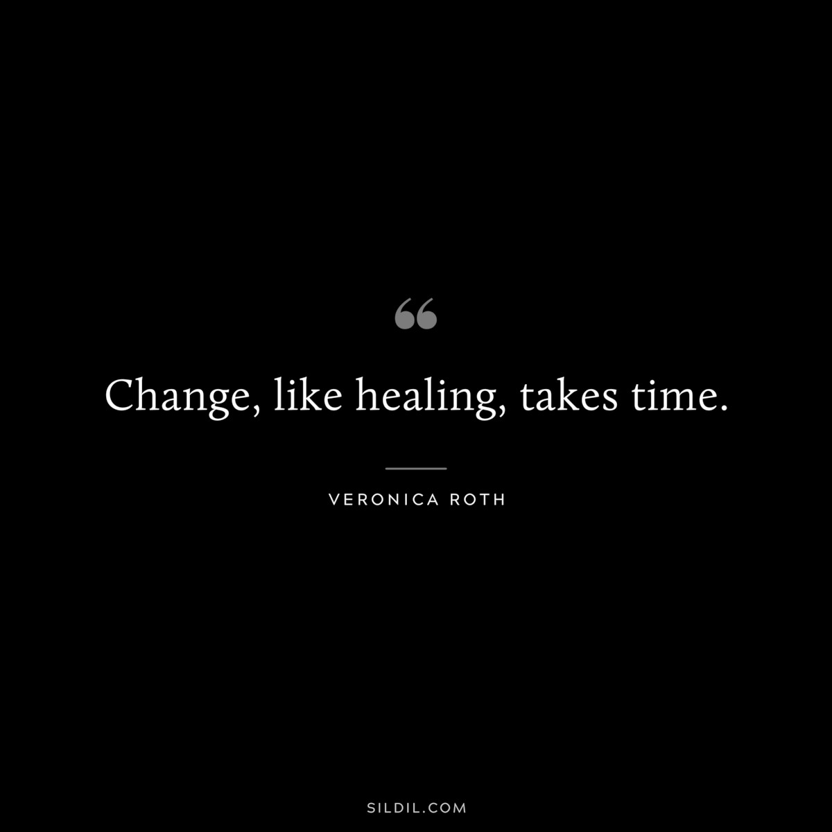 Change, like healing, takes time. ― Veronica Roth
