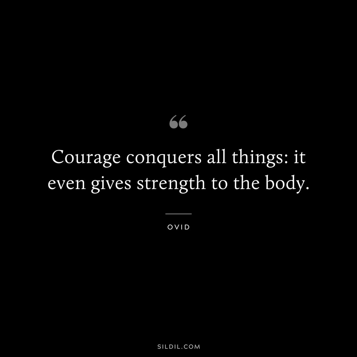 Courage conquers all things: it even gives strength to the body. ― Ovid