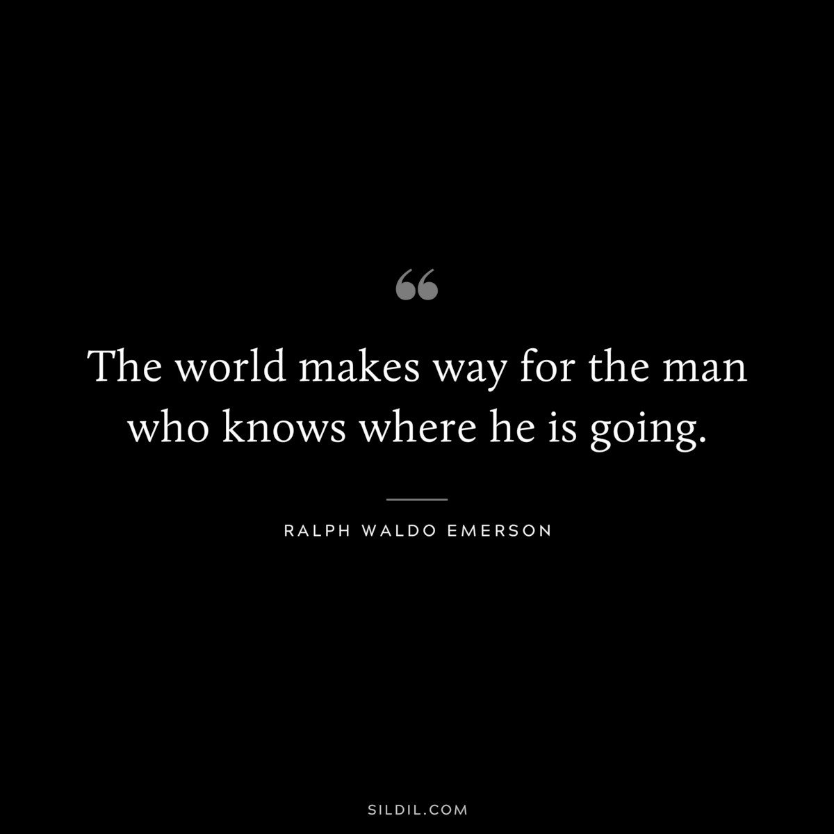 The world makes way for the man who knows where he is going. ― Ralph Waldo Emerson