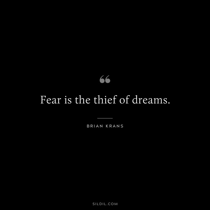Fear is the thief of dreams. ― Brian Krans