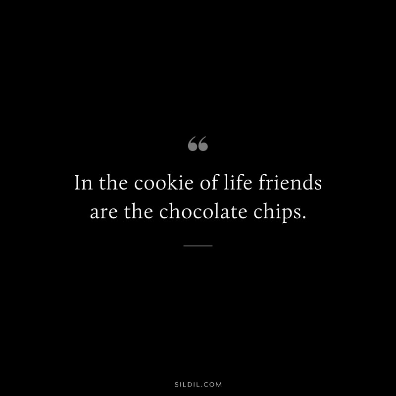 In the cookie of life friends are the chocolate chips.