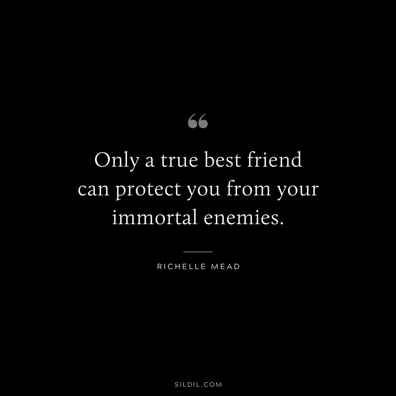 Only a true best friend can protect you from your immortal enemies. ― Richelle Mead