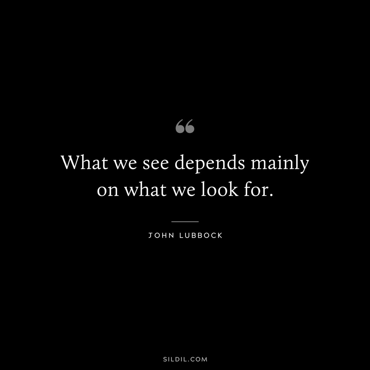 What we see depends mainly on what we look for. ― John Lubbock