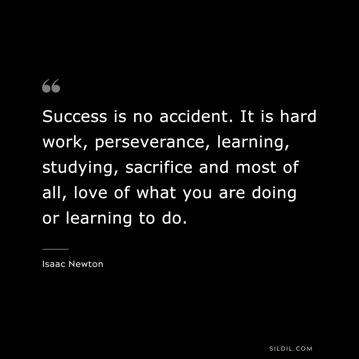 Success is no accident. It is hard work, perseverance, learning, studying, sacrifice and most of all, love of what you are doing or learning to do. ― Pele