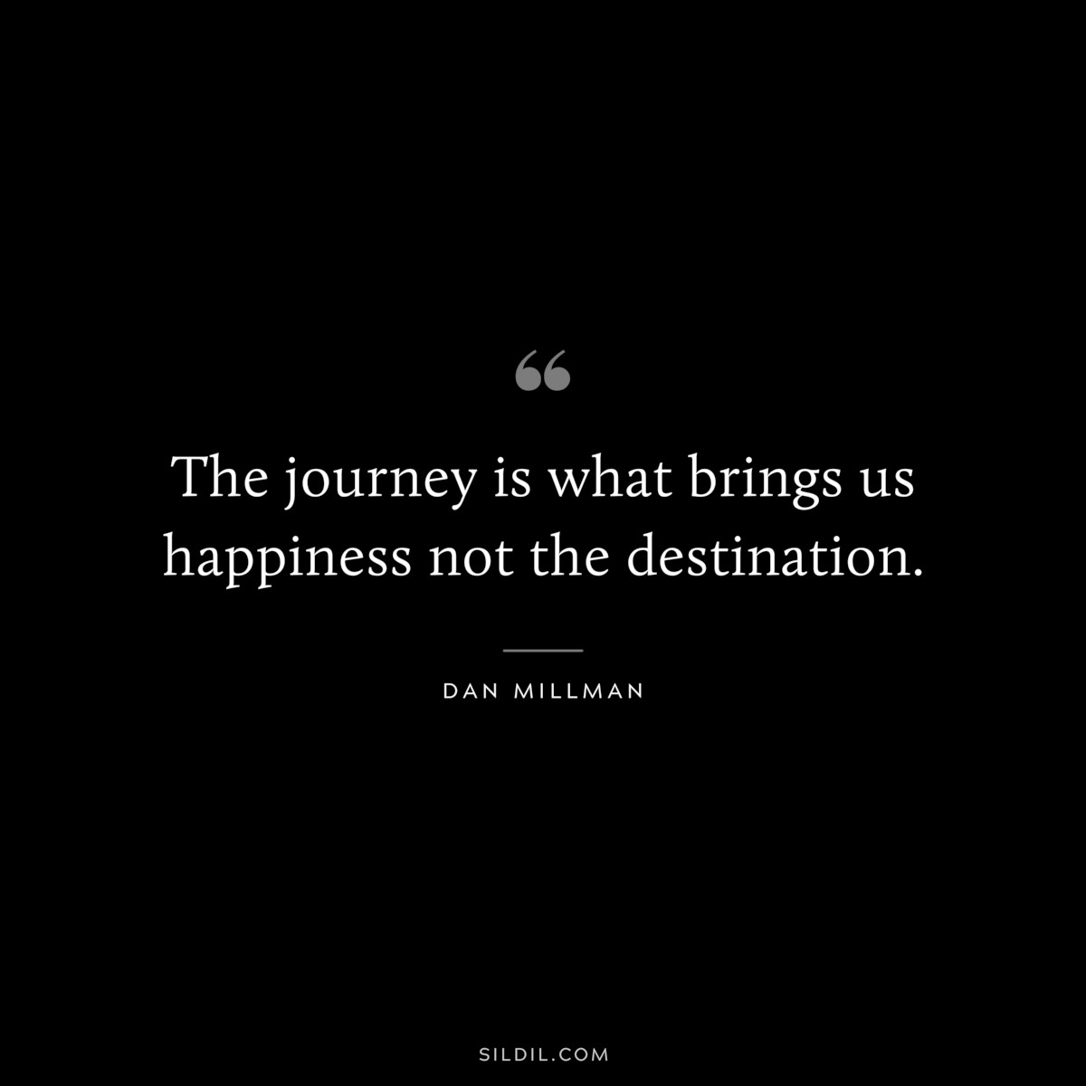 The journey is what brings us happiness not the destination. ― Dan Millman