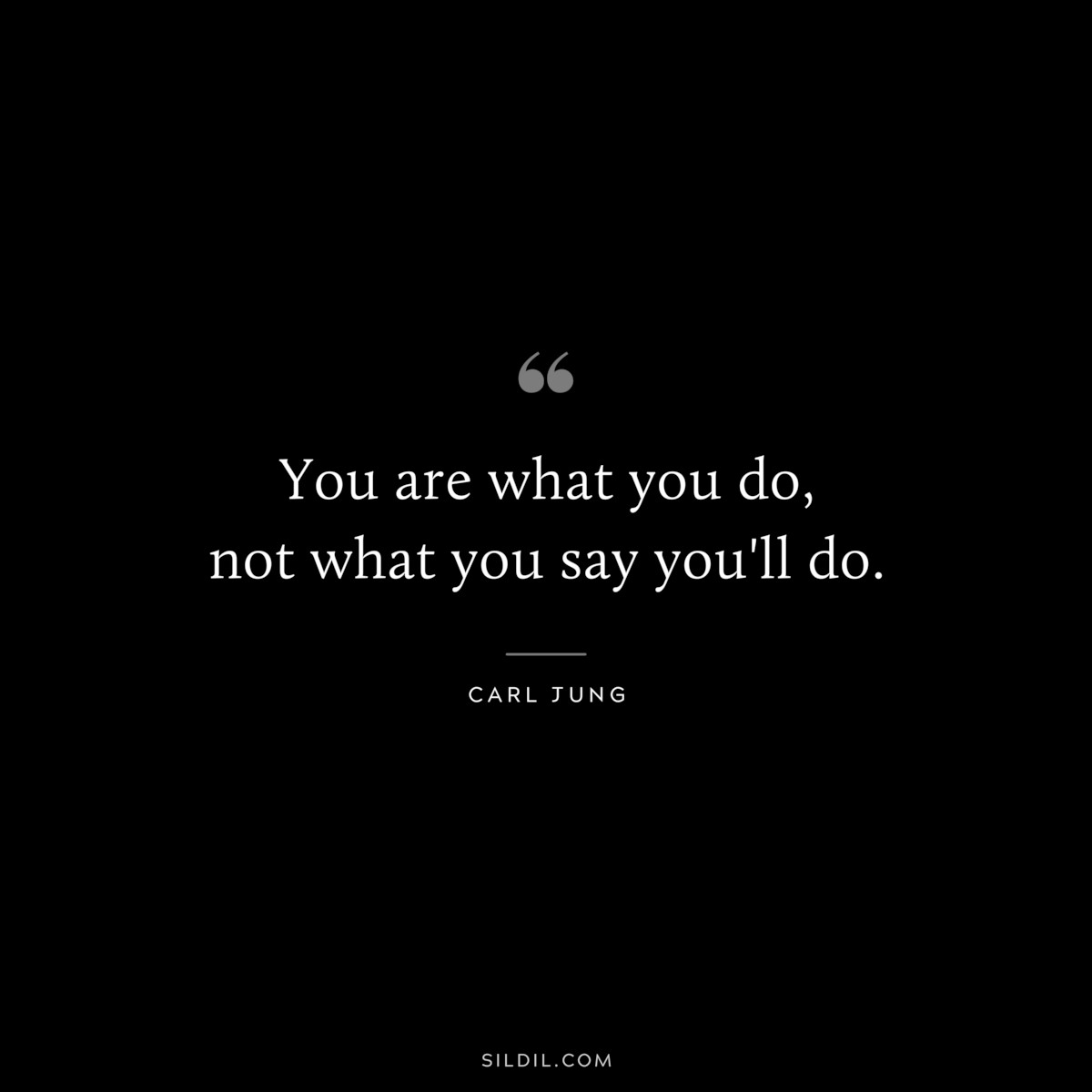 You are what you do, not what you say you'll do. ― Carl Jung
