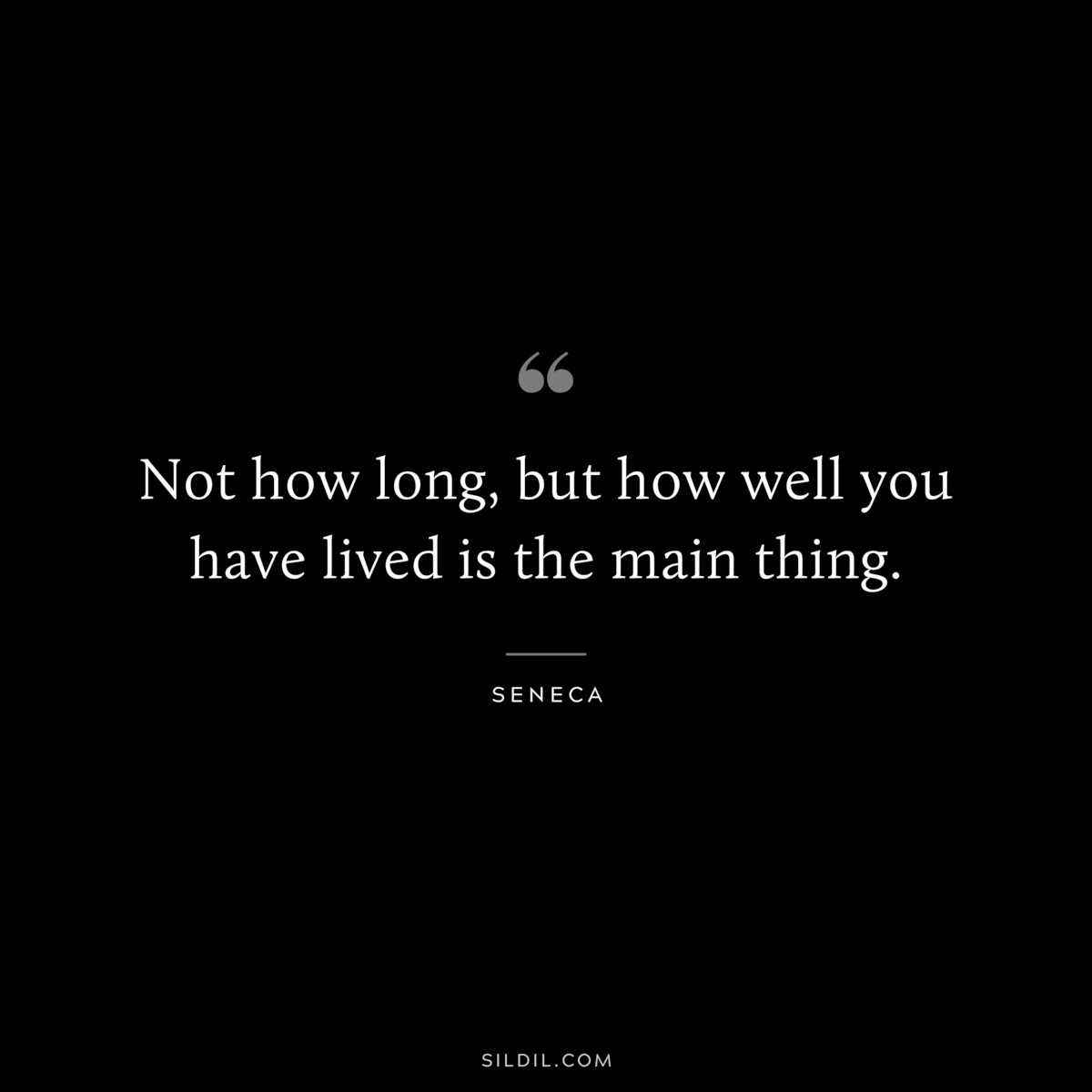 Not how long, but how well you have lived is the main thing. ― Seneca