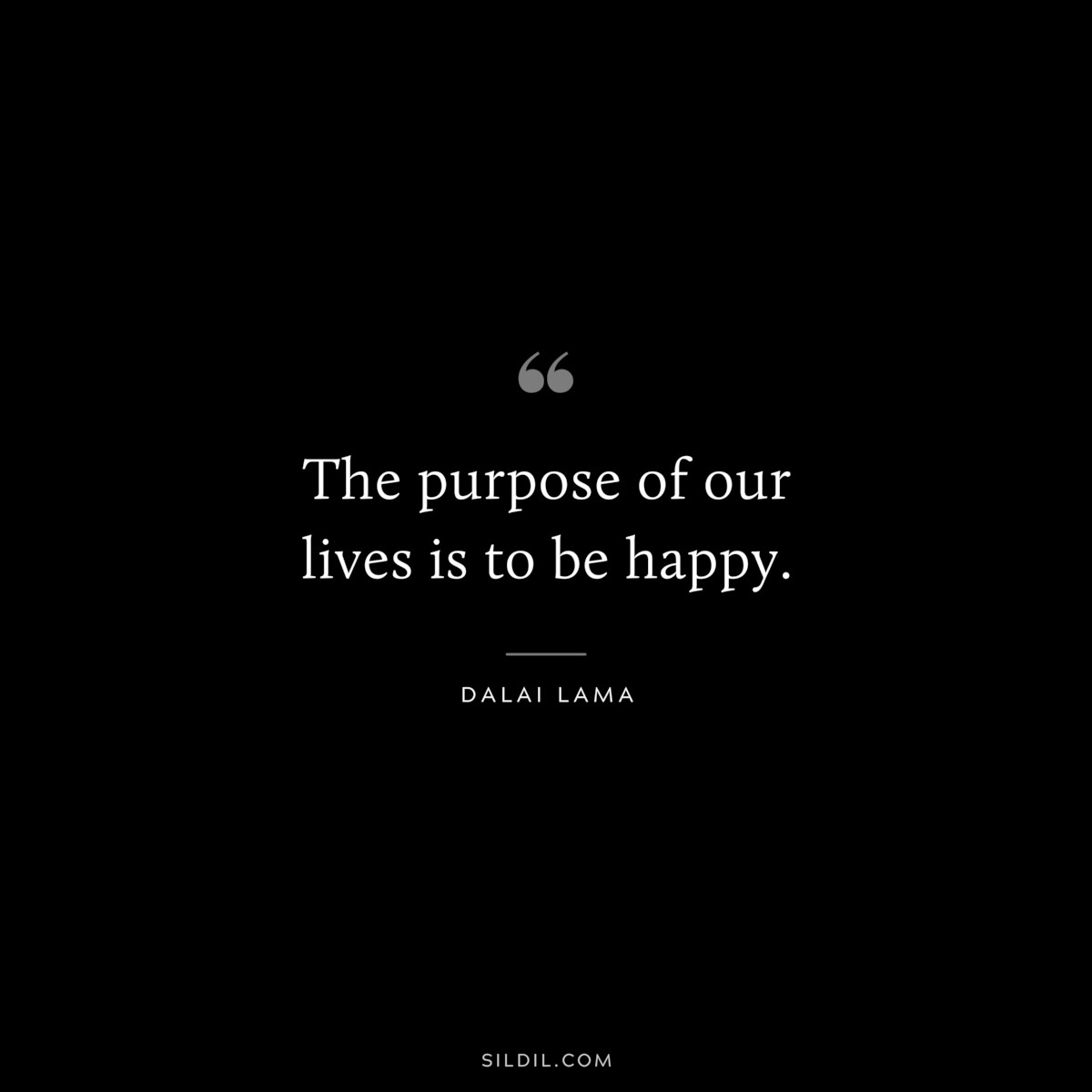 The purpose of our lives is to be happy. ― Dalai Lama