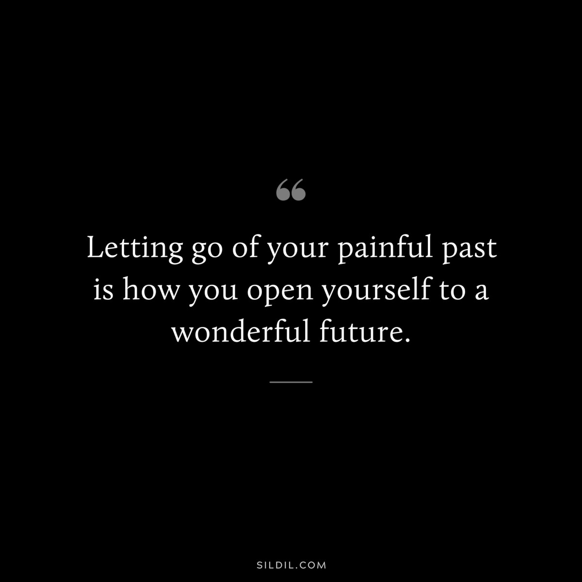 Letting go of your painful past is how you open yourself to a wonderful future.