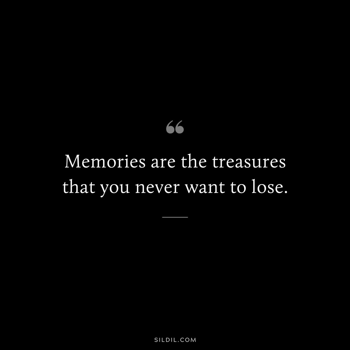 Memories are the treasures that you never want to lose.