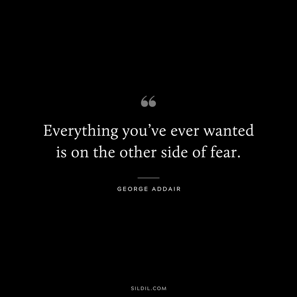 Everything you’ve ever wanted is on the other side of fear. ― George Addair