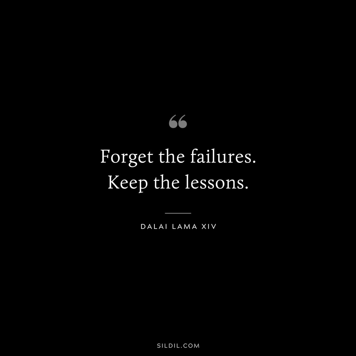 Forget the failures. Keep the lessons. ― Dalai Lama XIV