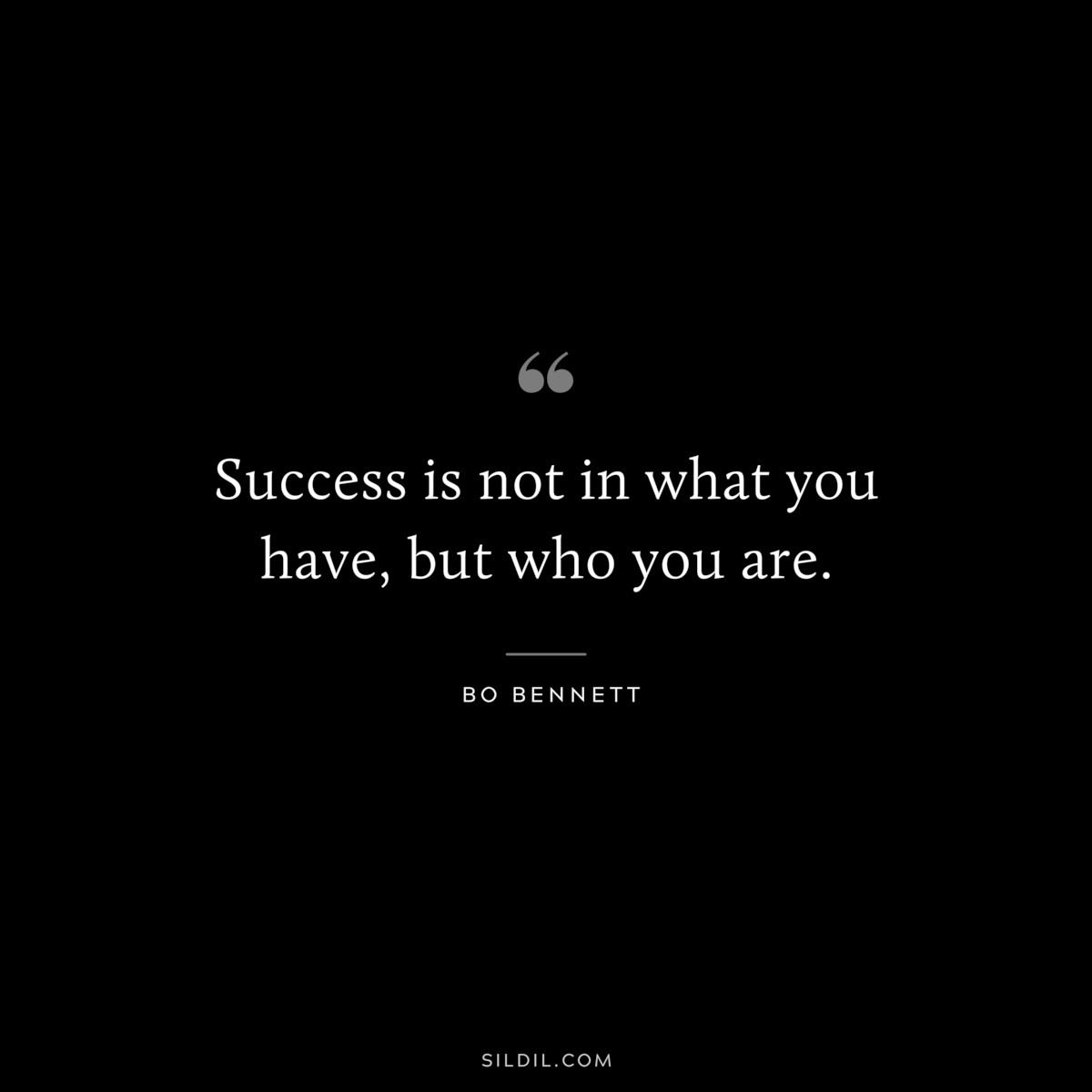 Success is not in what you have, but who you are. ― Bo Bennett