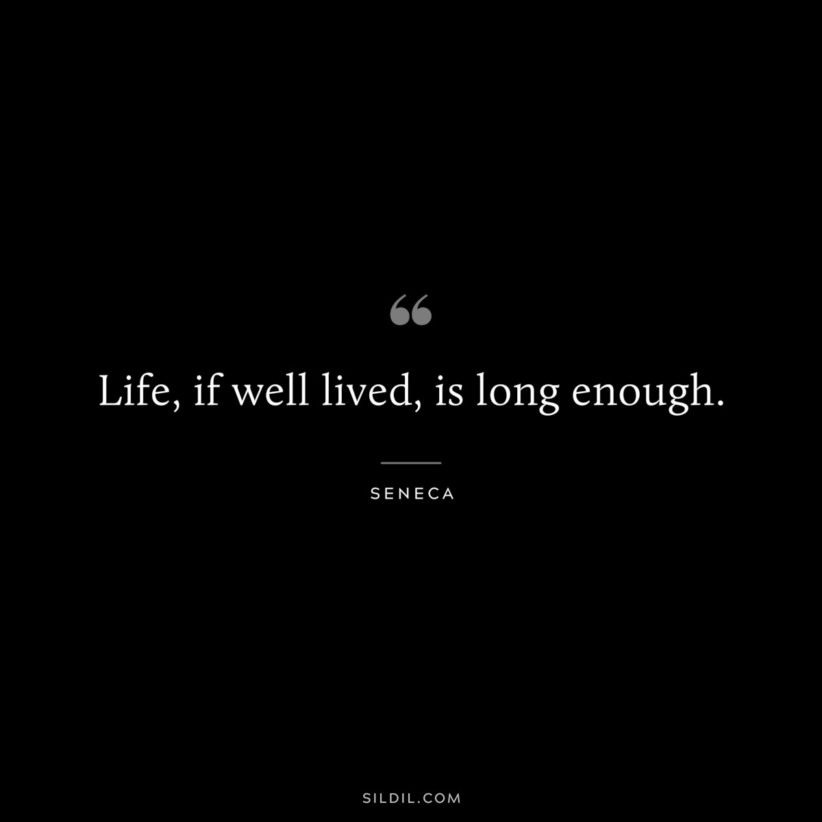 Life, if well lived, is long enough. ― Seneca