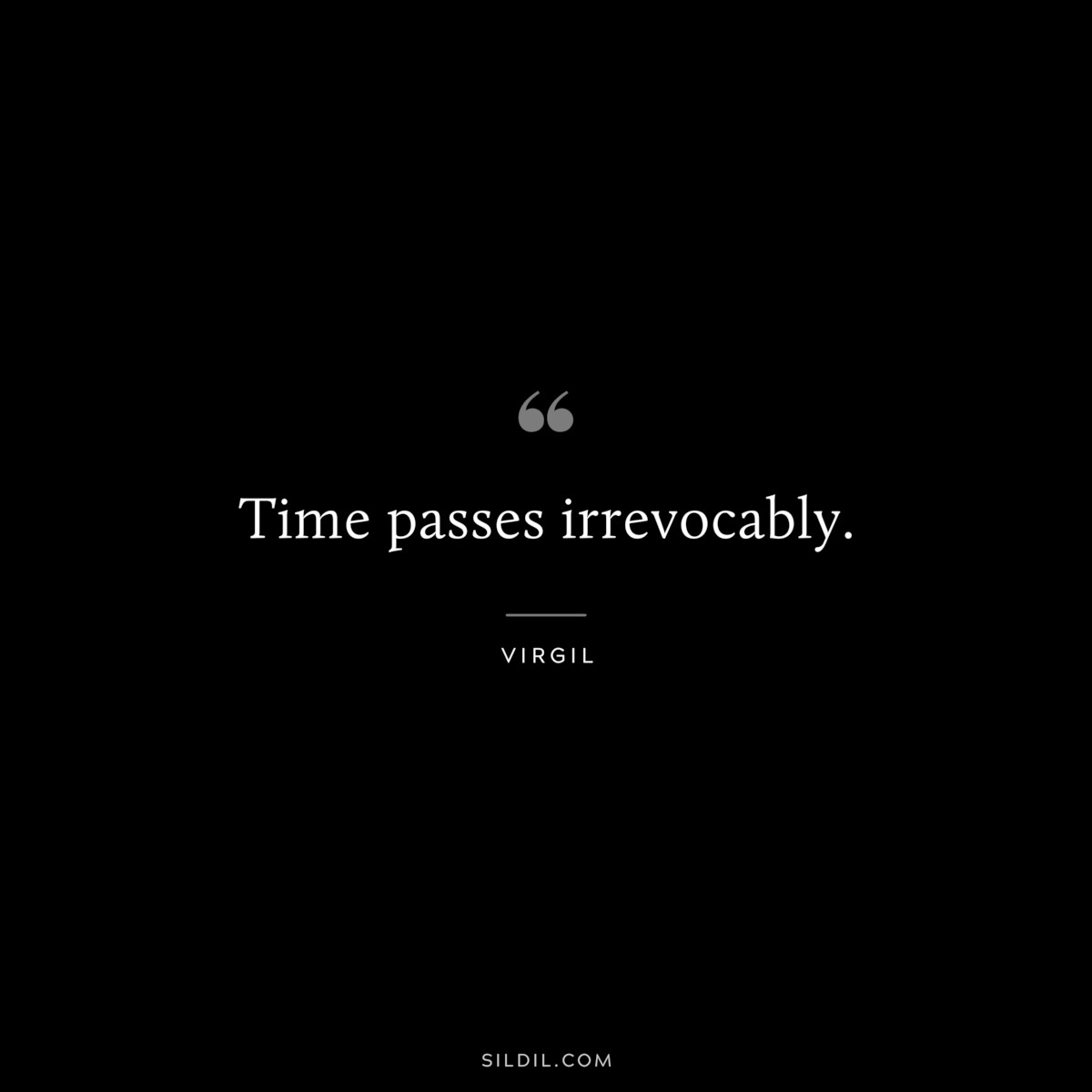 Time passes irrevocably. ― Virgil