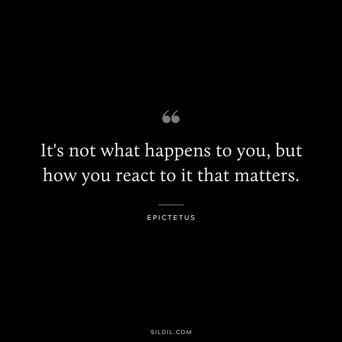 It's not what happens to you, but how you react to it that matters. ―  Epictetus