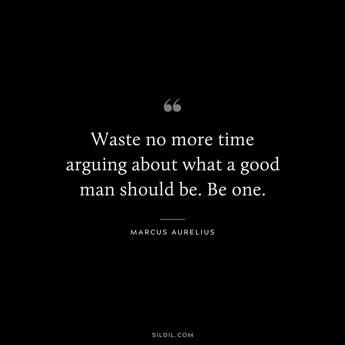 Waste no more time arguing about what a good man should be. Be one. ― Marcus Aurelius