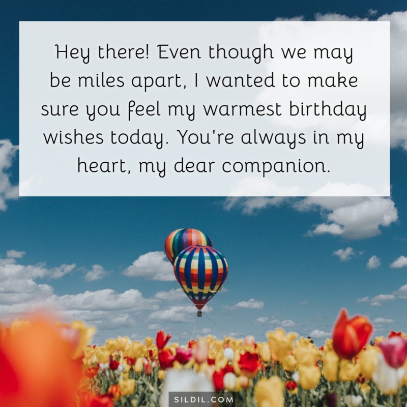 Happy Birthday Messages for Long Distance Friend