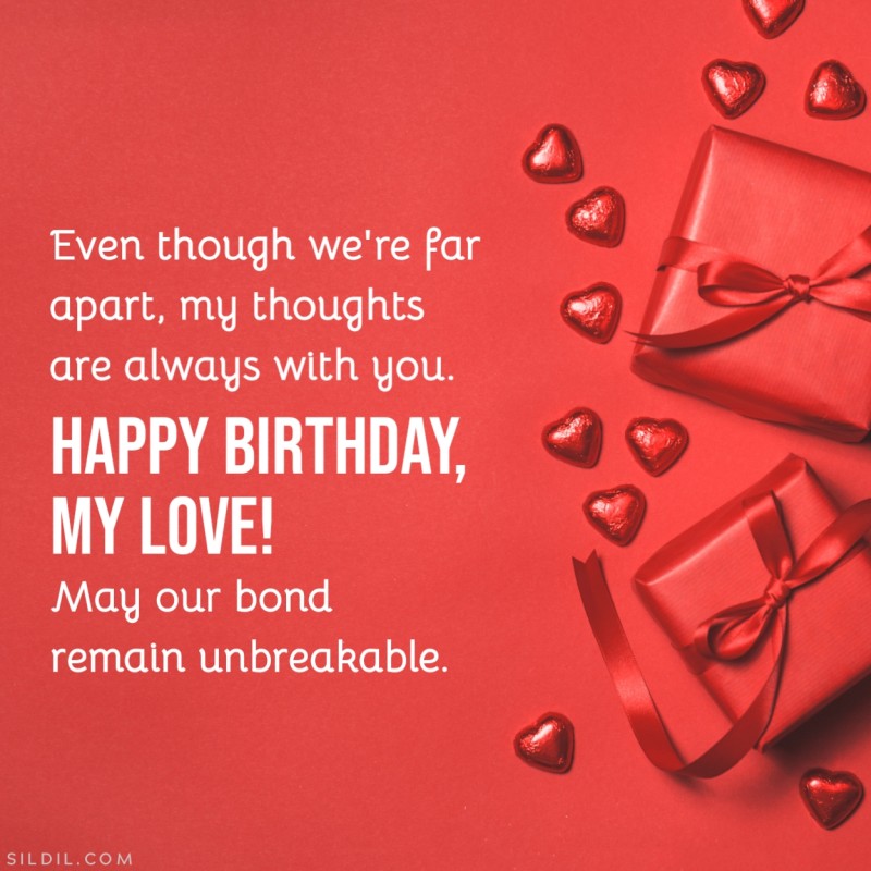 Long Distance Birthday Messages for Love