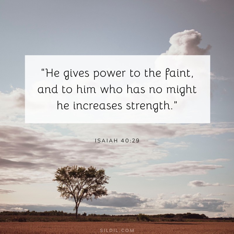 “He gives power to the faint, and to him who has no might he increases strength.” ― Isaiah 40:29