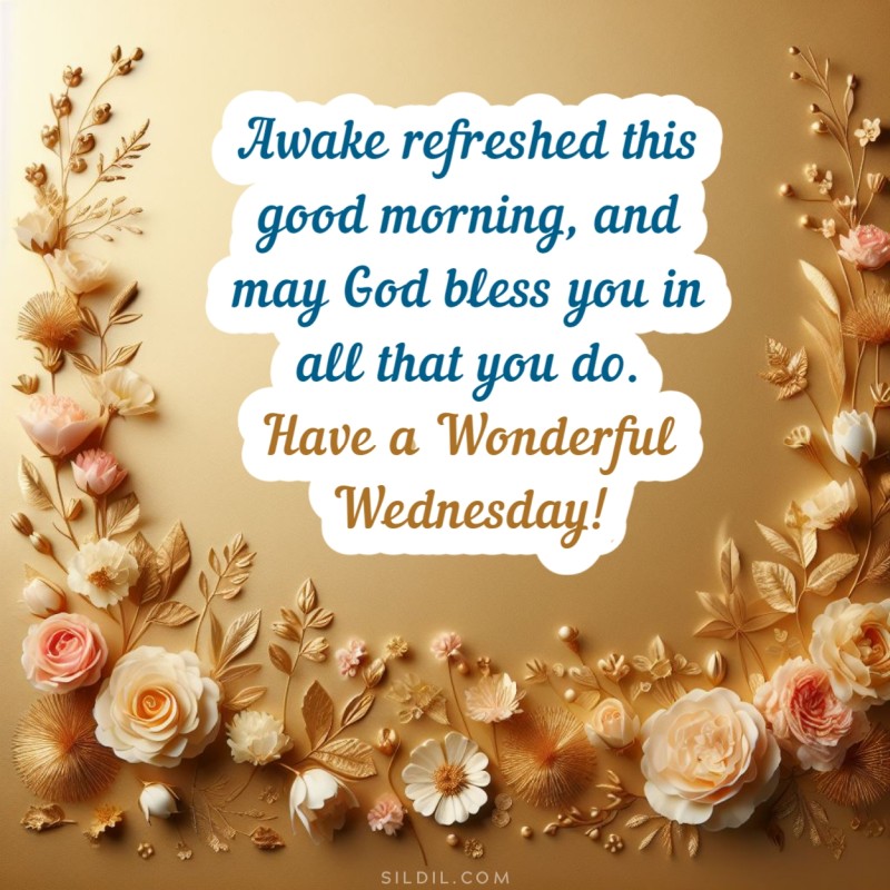 Awake refreshed this good morning, and may God bless you in all that you do. Have a wonderful Wednesday!