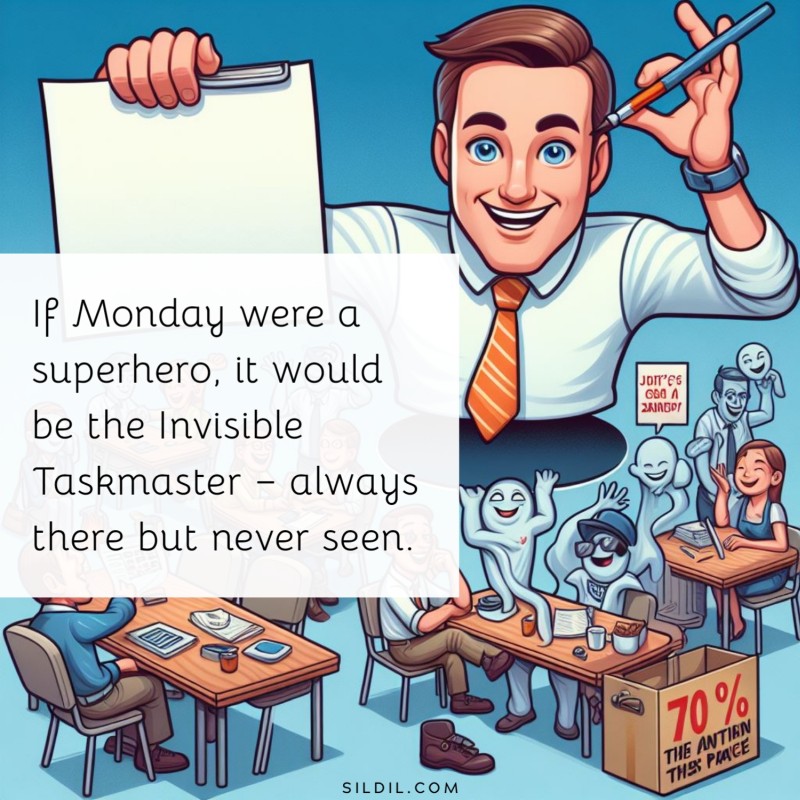 If Monday were a superhero, it would be the Invisible Taskmaster – always there but never seen.