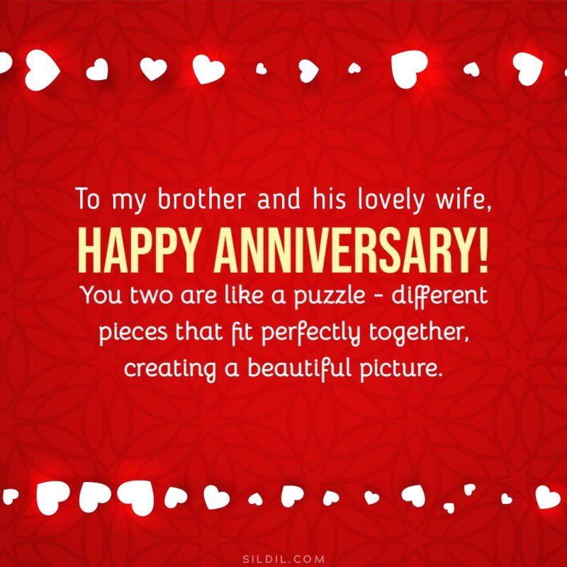 Funny Anniversary Wishes for Brother and Sister in Law