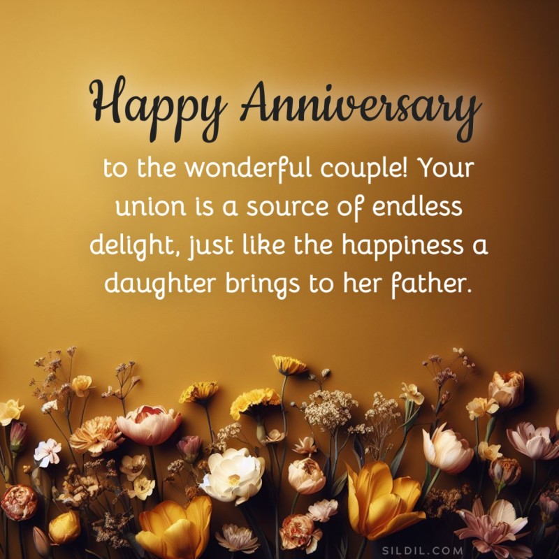 Anniversary Wishes for Daughter and Son in Law From Father
