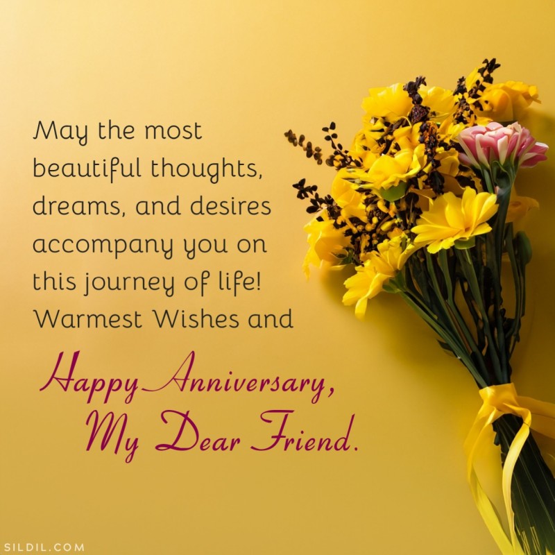 Wedding Anniversary Greetings to a Friend