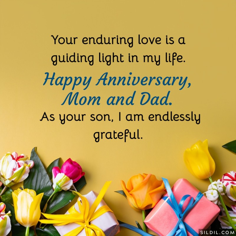 Anniversary Wishes for Parents From Son