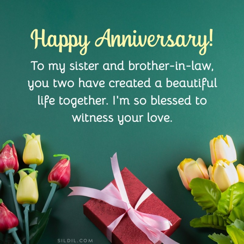 Anniversary Message for Sister and Brother in Law