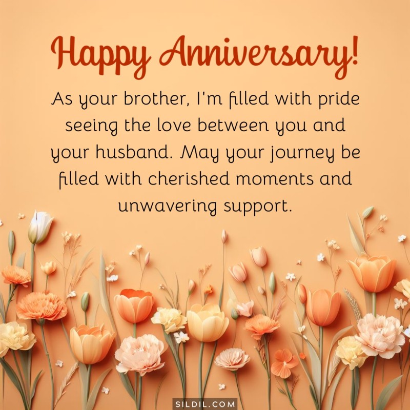 Anniversary Wishes for Sister From Brother