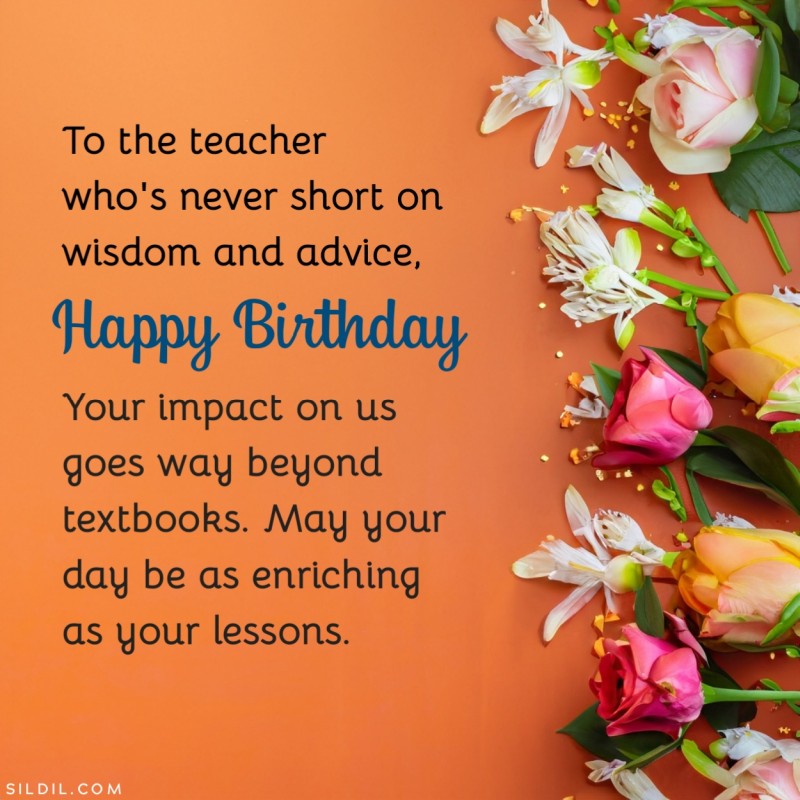 Birthday Message for Teacher