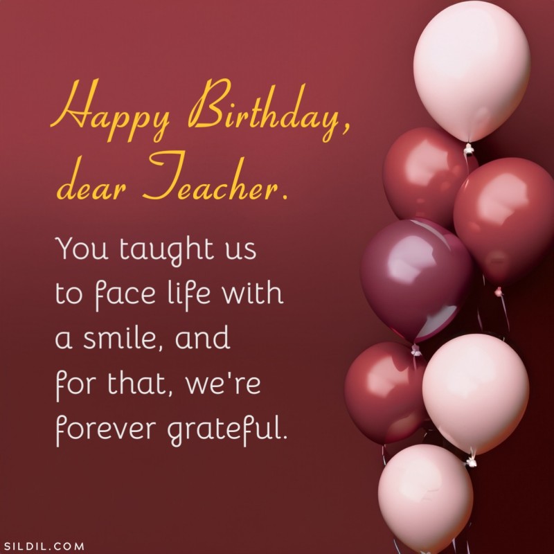 Heart Touching Birthday Wishes for Teacher Images