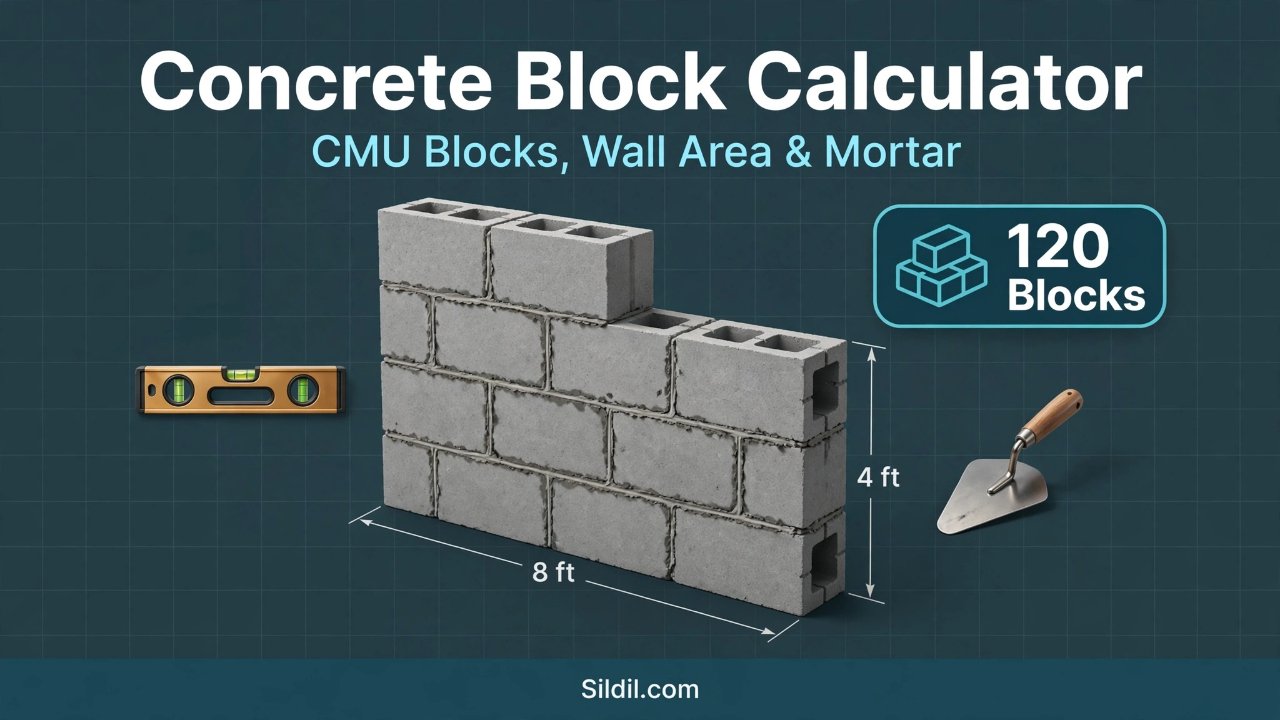 Calculate concrete blocks, wall area, courses, openings, mortar, grout, waste, pallets, weight, reinforcement quantities, and project cost for CMU walls.